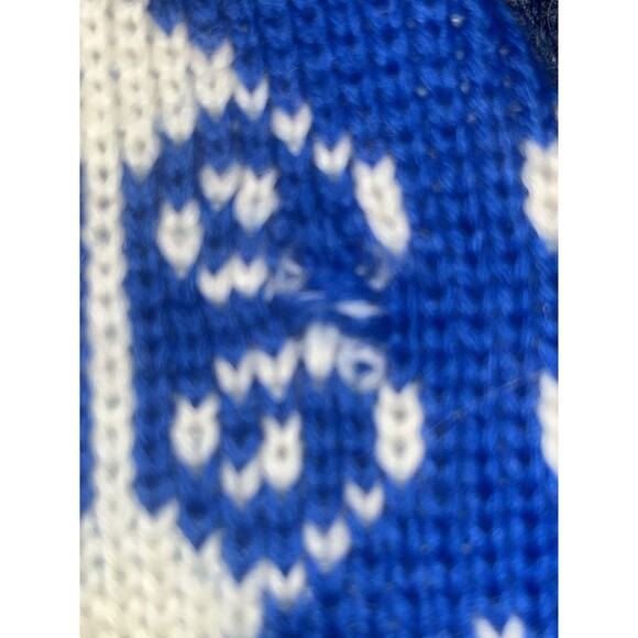 Vintage Smiley 100% Wool Ski Hat Cap Sparks NV USA Blue - Picture 3 of 8